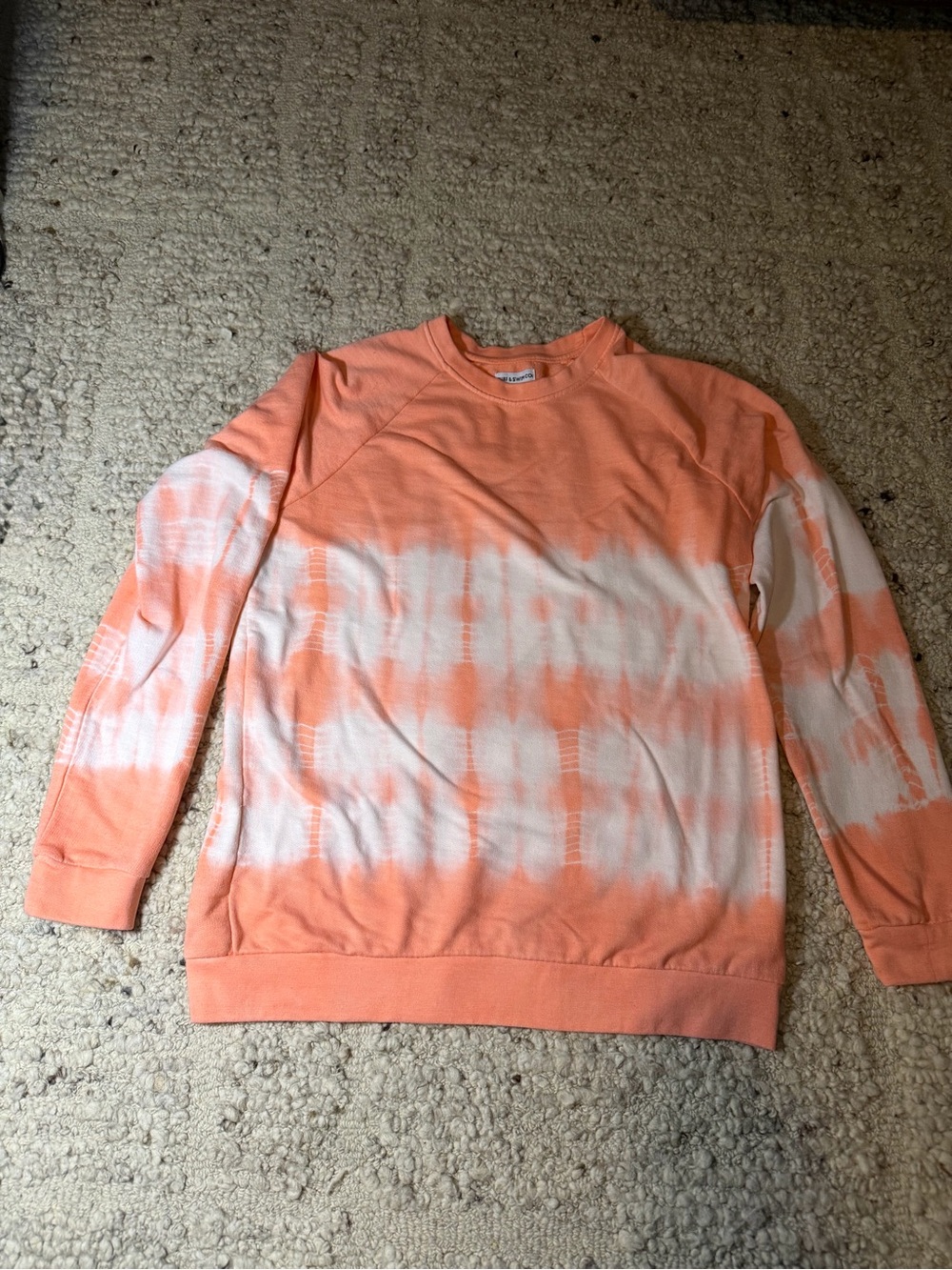 Surf &Swim Coral Tie-Dye Crewneck Sweater